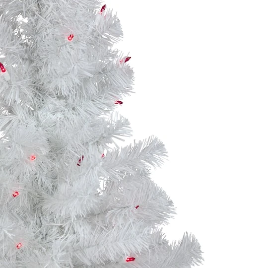 Northlight 3ft. Pre-Lit White Iridescent Pine Artificial Christmas Tree, Pink Lights 6 Northlight 3ft. Pre-Lit White Iridescent Pine Artificial Christmas Tree, Pink Lights - Image 6