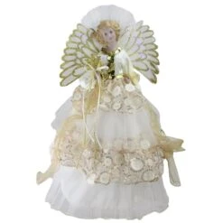 Northlight 16" White & Gold Lighted Angel Christmas Tree Topper -Northlight Decor Store D253703S 11