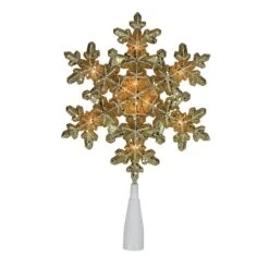 Northlight 9" Gold Lighted Snowflake Christmas Tree Topper -Northlight Decor Store D253705S 11