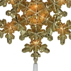 Northlight 9" Gold Lighted Snowflake Christmas Tree Topper -Northlight Decor Store D253705S 13
