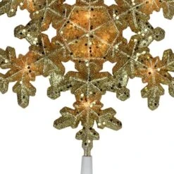 Northlight 9" Gold Lighted Snowflake Christmas Tree Topper -Northlight Decor Store D253705S 3