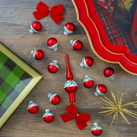 Northlight 15ct. Red Matte Frosted Tree Topper & Ball Ornaments 5 Northlight 15ct. Red Matte Frosted Tree Topper & Ball Ornaments - Image 5