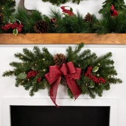 Northlight 32" Clear Lights Canadian Pine Swag -Northlight Decor Store D253711S 12