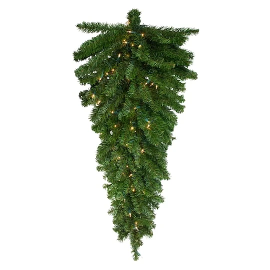 Northlight 3.5ft. Clear Lights Canadian Pine Teardrop Door Swag 1 Northlight 3.5ft. Clear Lights Canadian Pine Teardrop Door Swag