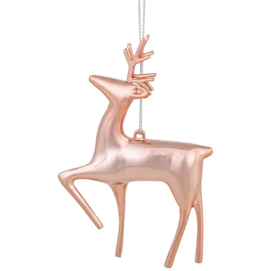 Northlight 4.75" Shiny Rose Gold Reindeer Ornament 1 Northlight 4.75" Shiny Rose Gold Reindeer Ornament