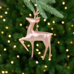 Northlight 4.75" Shiny Rose Gold Reindeer Ornament 13 Northlight 4.75" Shiny Rose Gold Reindeer Ornament -Northlight Decor Store D253796S 2