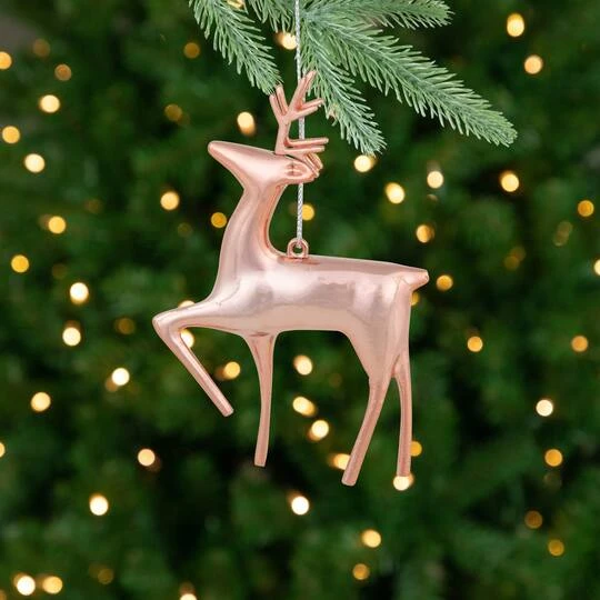 Northlight 4.75" Shiny Rose Gold Reindeer Ornament 3 Northlight 4.75" Shiny Rose Gold Reindeer Ornament - Image 3