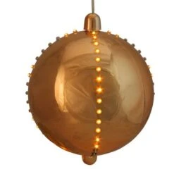 Northlight 7.5" Copper Gold Cascading LED Ball Ornament
