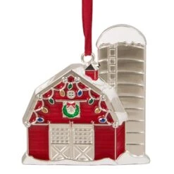 Northlight Red & White Enamel Barn House Ornament 10 Northlight Red & White Enamel Barn House Ornament -Northlight Decor Store D253858S 11
