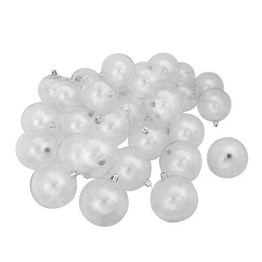 Northlight 32ct. Clear Shatterproof Shiny Christmas Ball Ornaments 2 Northlight 32ct. Clear Shatterproof Shiny Christmas Ball Ornaments - Image 2