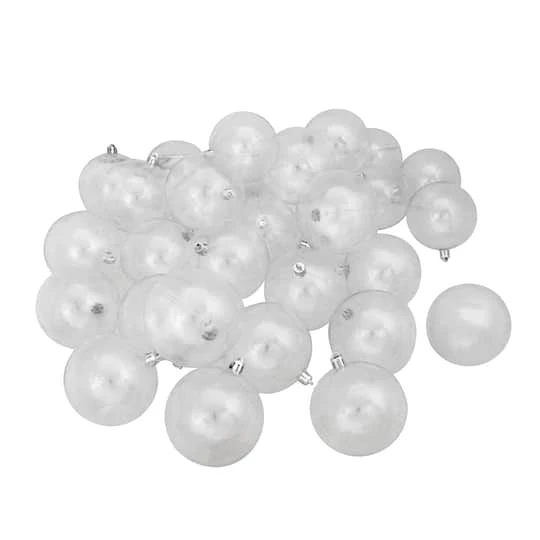 Northlight 32ct. Clear Shatterproof Shiny Christmas Ball Ornaments 4 Northlight 32ct. Clear Shatterproof Shiny Christmas Ball Ornaments - Image 4