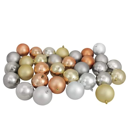 Northlight 32ct. 3.5" Silver & Gold Shatterproof 2-Finish Christmas Ball Ornaments 2 Northlight 32ct. 3.5" Silver & Gold Shatterproof 2-Finish Christmas Ball Ornaments - Image 2