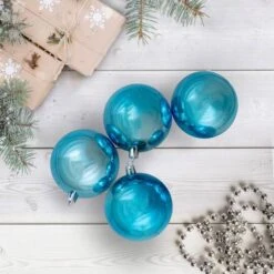 Northlight 32ct. 3.5" Turquoise Blue Shatterproof Shiny Christmas Ball Ornaments -Northlight Decor Store D253867S 12