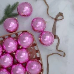 Northlight 12ct. 4" Pink Shiny Shatterproof Christmas Ball Ornaments 9 Northlight 12ct. 4" Pink Shiny Shatterproof Christmas Ball Ornaments -Northlight Decor Store D253869S 12