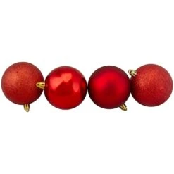 Northlight 16ct. 3" Hot Red Shatterproof 4-Finish Christmas Ball Ornaments -Northlight Decor Store D253874S 13