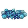 Northlight 125ct. Peacock Blue Shatterproof 4-Finish Christmas Ornaments