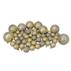 Northlight 125ct. Champagne Gold Shatterproof 4-Finish Christmas Ornaments -Northlight Decor Store D253884S 14