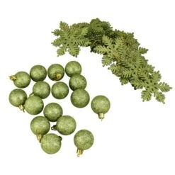 Northlight 125ct. Green Shatterproof 3-Finish Tropical Christmas Ornaments -Northlight Decor Store D253887S 13