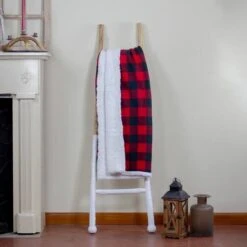 Northlight Black & Red Buffalo Plaid Christmas Throw Cover With Sherpa Backing -Northlight Decor Store D253945S 12