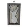 Northlight 10.25" Silver Glittered Buck Silhouette Wall Box Frame