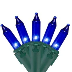 Northlight 100ct. Mini Christmas String Lights With Green Wire Royal Blue -Northlight Decor Store D254025S 11