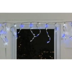 Northlight 100ct. LED Wide Angle Icicle Christmas Lights With White Wire Blue/Pure White 14 Northlight 100ct. LED Wide Angle Icicle Christmas Lights With White Wire Blue/Pure White -Northlight Decor Store D254028S 13