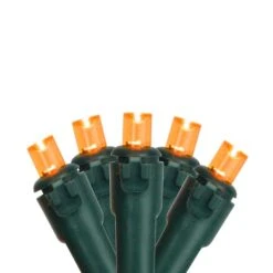 Northlight 50ct. LED Wide Angle Christmas String Lights With Green Wire Orange -Northlight Decor Store D254040S 1 1