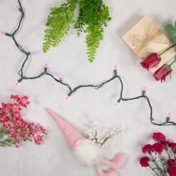 Northlight 100ct. LED Mini Christmas Lights With Green Wire Pink -Northlight Decor Store D254044S 3