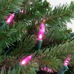 Northlight 100ct. LED Mini Christmas Lights With Green Wire Pink -Northlight Decor Store D254044S 4