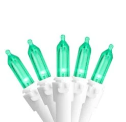Northlight 100ct. LED Mini Christmas Lights With White Wire Green 9 Northlight 100ct. LED Mini Christmas Lights With White Wire Green -Northlight Decor Store D254050S 1 1