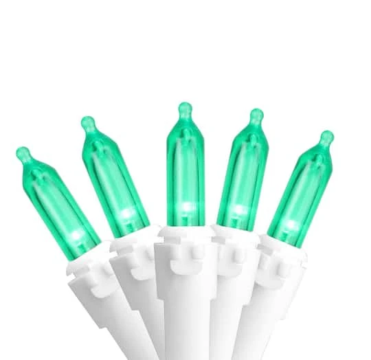 Northlight 100ct. LED Mini Christmas Lights With White Wire Green 3 Northlight 100ct. LED Mini Christmas Lights With White Wire Green - Image 3