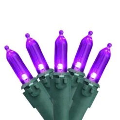 Northlight 50ct. LED Mini Christmas String Lights With Green Wire Purple -Northlight Decor Store D254052S 1 1