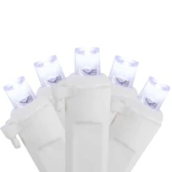 Northlight 100ct. LED Wide Angle Icicle Christmas Lights With White Wire Pure White -Northlight Decor Store D254054S 11