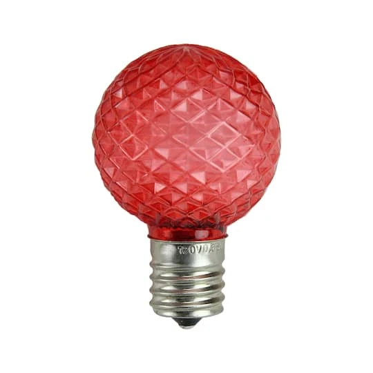 Northlight Red Faceted LED G40 Replacement Bulbs, 25ct. 2 Northlight Red Faceted LED G40 Replacement Bulbs, 25ct. - Image 2