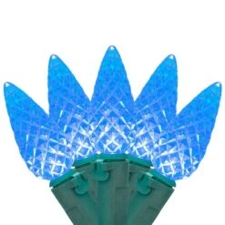 Northlight 70ct. LED Faceted C6 Christmas String Lights Blue -Northlight Decor Store D254077S 11