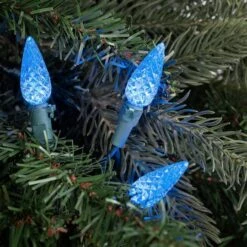 Northlight 70ct. LED Faceted C6 Christmas String Lights Blue -Northlight Decor Store D254077S 12