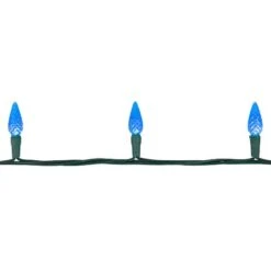Northlight 70ct. LED Faceted C6 Christmas String Lights Blue -Northlight Decor Store D254077S 15