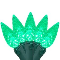 Northlight 70ct. LED Faceted C6 Christmas String Lights Green