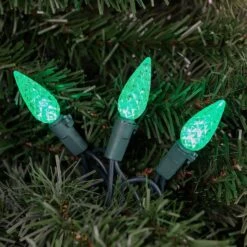 Northlight 70ct. LED Faceted C6 Christmas String Lights Green -Northlight Decor Store D254079S 12