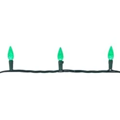 Northlight 70ct. LED Faceted C6 Christmas String Lights Green -Northlight Decor Store D254079S 5
