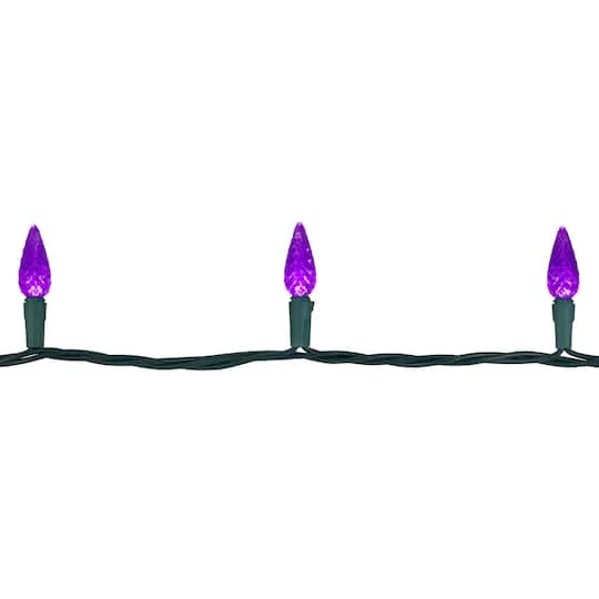 Northlight 70ct. LED Faceted C6 Christmas String Lights Purple 12 Northlight 70ct. LED Faceted C6 Christmas String Lights Purple - Image 12