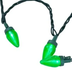Northlight 25ct. LED C7 Christmas String Lights Green -Northlight Decor Store D254085S 15