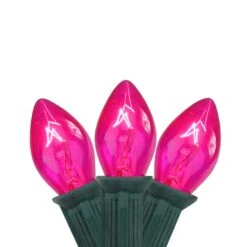 Northlight 25ct. C7 Christmas String Lights With Green Wire Pink -Northlight Decor Store D254089S 11