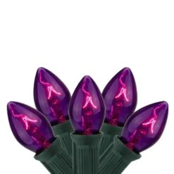 Northlight 25ct. C7 Christmas String Lights With Green Wire Purple -Northlight Decor Store D254090S 1 1