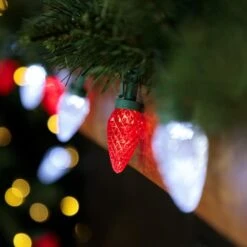 Northlight 100ct. Faceted LED C9 Christmas String Lights Red/Pure White 15 Northlight 100ct. Faceted LED C9 Christmas String Lights Red/Pure White -Northlight Decor Store D254097S 12