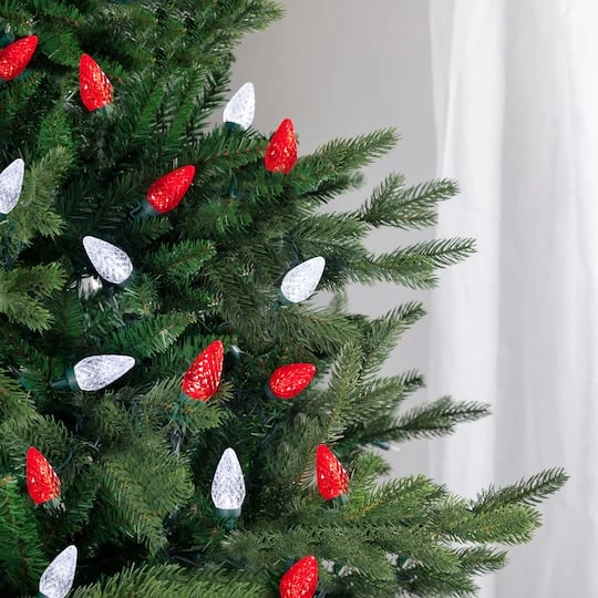 Northlight 100ct. Faceted LED C9 Christmas String Lights Red/Pure White 7 Northlight 100ct. Faceted LED C9 Christmas String Lights Red/Pure White - Image 7