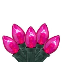 Northlight 25ct. C9 Christmas String Lights With Green Wire Pink 13 Northlight 25ct. C9 Christmas String Lights With Green Wire Pink -Northlight Decor Store D254099S 13