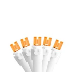 Northlight 50ct. LED Wide Angle Christmas String Lights With White Wire Orange -Northlight Decor Store D254112S 1 1