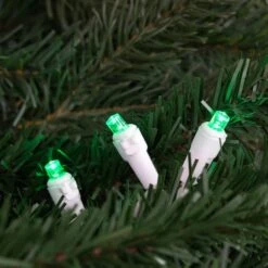 Northlight 50ct. LED Wide Angle Christmas String Lights With White Wire Green -Northlight Decor Store D254113S 12