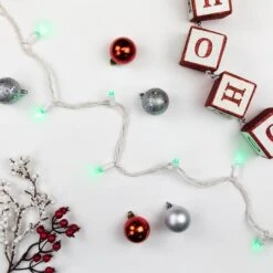 Northlight 50ct. LED Wide Angle Christmas String Lights With White Wire Green -Northlight Decor Store D254113S 13